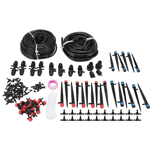 30m Garden Automatic Drip Irrigation Kit Micro Irrigation System for Plants Water Saving Irrigation Set with 30m Hose and Multiple Nozzles for Greenhouse Balcony Patio