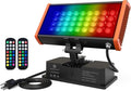 144W LED Wall Washer Light RGBW 5000K Color Changing LED Uplight Outdoor for Landscape Lighting 120V Square Dimmable Floodlight Waterproof for Church Building Wall Party Hotels 120V