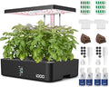 iDOO Hydroponics Growing System Kit 12Pods Christmas Gifts for Women Mom Herb Garden Indoor with LED Grow Light for Home Built-in Fan Auto-Timer Adjustable Height Up to 11.3 12Pods Kit-Black