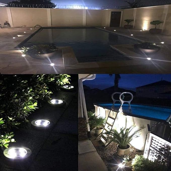 4pcs LED Landscape Lights - Waterproof 5W Outdoor Spotlights for Garden &amp Yard - Recessed Floodlight with CE ROHS FCC Certification (Warm White &amp Blue DC12V)