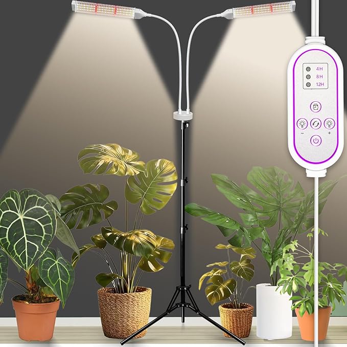 210 LED Grow Lights for Indoor Plants Full Spectrum LED Plant Light with Stand Adjustable Height Plant Grow Lights with Auto 4/8/13/H Timer for Indoor Tall Plants.