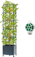 Raised Garden Bed with Tomato Planter Cage 67.6 Trellis Planter Boxes with Wheels for Outdoor Patio Greenhouse Gardening Climbing Vegetables