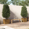 Set of 2 Wooden Garden Planter Box Raised Garden Bed Indoor Outdoor Planter Outdoor Wood Raised Garden Bed for Vegetables Flowers Honey Brown 19.7x19.7x19.7 Solid Wood Pine-408