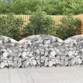 Arched Gabion Basket Silver Galvanized Iron 59.1x59.1x39.4 Inch Durable Outdoor Planter for Garden and Patio Sound Absorbing
