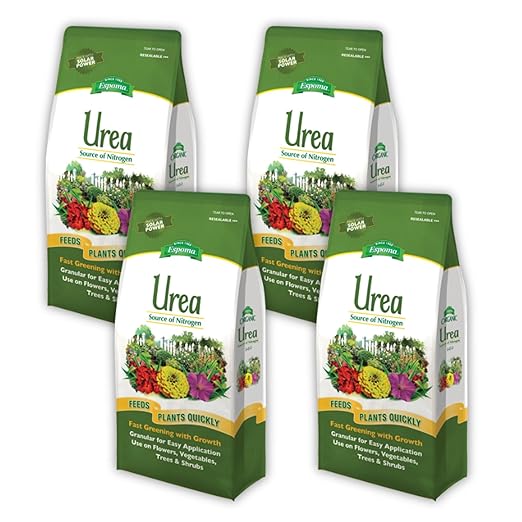Espoma Urea Nitrogen Fertilizer 45-0-0 4lb. Bag Promotes Growth in All Flowering Plants Trees Shrubs and Vegetables. Granular for Easy Application. Pack of Four.