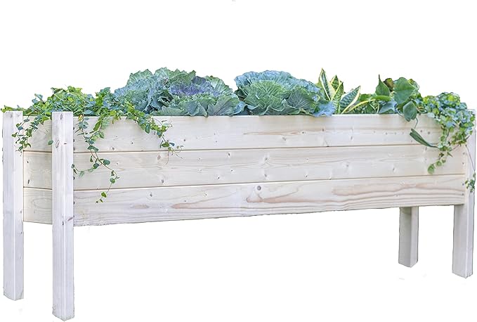 Zylina Wood Raised Garden Bed - Long 60x12x22 Raised Planter Boxes - These Garden Beds for Outdoor with Legs Grow Healthy Vegetables Herbs and Beautiful Flowers on Your Patio or Backyard.