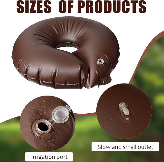 Tessco for you 8 Pack 15 Gallon Tree Watering BagsSlow Release Tree Watering Ring35.4 Inch PVC Drip Irrigation Water PouchRound Automatic Drip System for Planting Gardening and Shrubs(Brown)