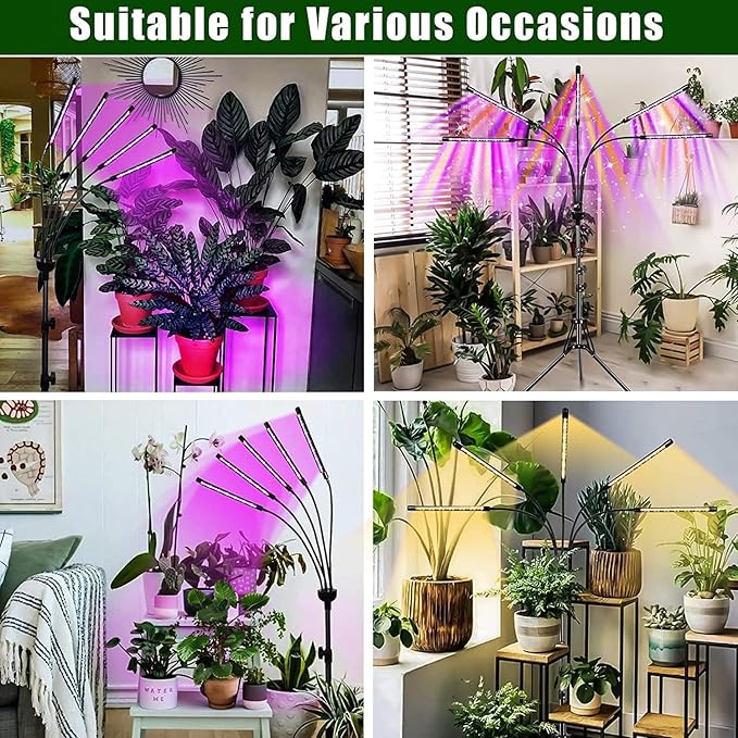 RUNAAJA LED Grow Light Full Spectrum with Adjustable Tripod Stand for Indoor Plants