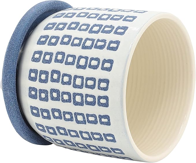 Generic 5 Tiny Squares Planter W Saucer Blue