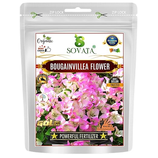 Sovata® Bougainvillea Flower Food Powerful Organic Fertilizer for Heavy Flowering and Fast Growth of Bougainvillea Plants. (200 gm)