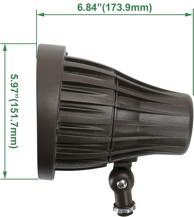 GKOLED 20W 4000k 20° Beam Angle Bullet/Round Outdoor Spotlight with 30-Pack Lengthened Waterproof Wire Connectors