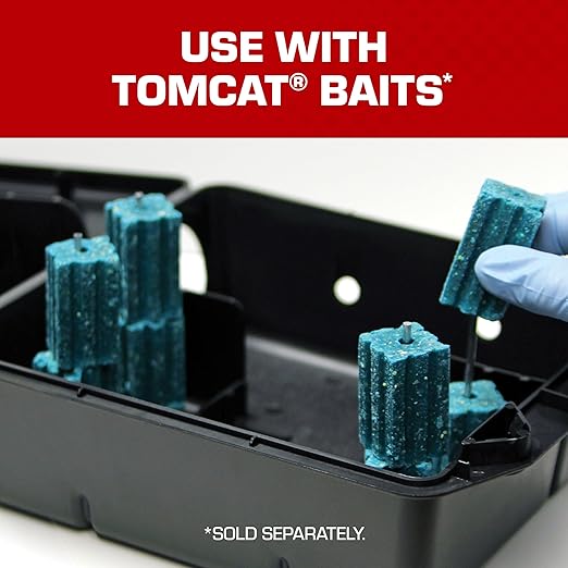 Tomcat Rodent Station Includes 1 Rodent Station with 4 Bait Securing Rods and 1 Security Key - Fits Rat or Mouse Sized Traps (Baits &amp Traps Sold Separately) - Use Indoors or Outdoors (Pack of 5)