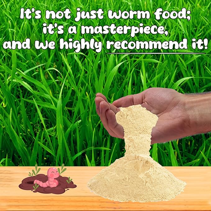 Worm Food for Nightcrawlers &amp Red Wigglers - Mineral Rich Earthworm Chow Nutrient Blend Food for Worms That Boosts Composting Efficiency and Promotes Healthy Worm Bins 3 Pound