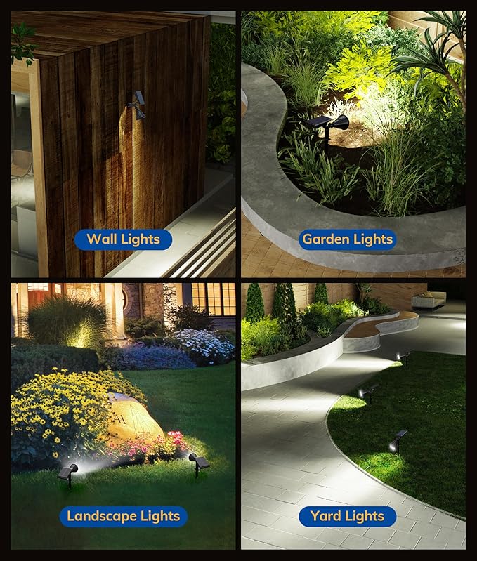 Solar Spot Lights for Outside 21 LED Outdoor Solar Lights for Yard 4 Pack Solar Spotlights Waterproof Auto On/Off for Landscape Wall Garden Pool Tree Pathway and Driveway(White)