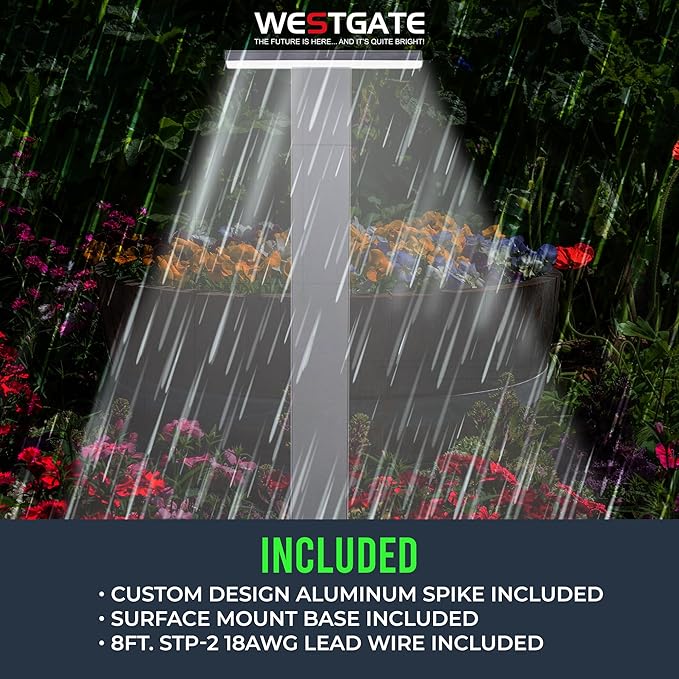 Westgate 12V LED Hammerhead Light Outdoor Landscape Lighting Die-Cast Aluminum Powder Design for House Driveway Walkway Garden Lawn Sidewalk Planters Power-Wired 30.7Lx5.9'Wx4.21H Bronze