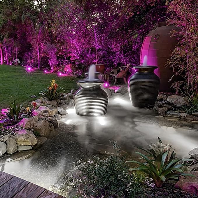 LED Beam Spotlight - IP68 Waterproof Stainless Steel LED Landscape Lighting Fixture 12/24V Underwater Pond Brightening Light Panel Spotlight for Garden SquareWarm Light 3W(12V)