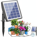 RISINGUP 49FT Solar Drip Irrigation System Auto Plant Watering Kit with Anti-Siphoning Device 750ml/min Flow with 2200mAh Battery for 15 Potted Plants Outdoor Garden Patio Balcony Greenhouse