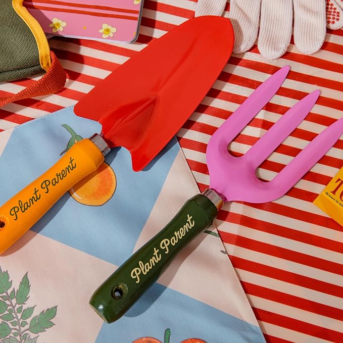ban.do 2 Piece Gardening Hand Tools Cute Garden Tool Set Includes Hand Rake and Trowel with Beech Wood Handles Plant Parent
