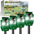 Solar-Powered Ultrasonic Animal Repellent with Motion Sensor Perfect for Outdoor Yards Deer Repellent Device with LED Flashing Lights Effective to Repel Deer Coyotes Raccoons and Cats