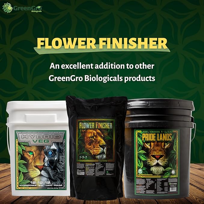 GreenGro Flower Finisher - Organic NPK Fertilizer &amp Big Bloom Booster for Plants in Flower/Ideal Nutrients to Maximize Yields/P-K Booster Phosphorus Fertilizer/Denser &amp Bigger Buds (35 lb)