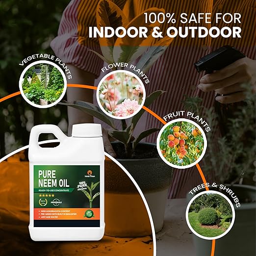 Ready-to-Use Concentrate Neem Oil - 100% Pure &amp Natural | Ready to Mix | Just Add Water (32 oz)