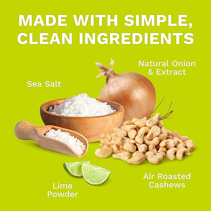 Lime Twist Cashews with Skin by Karma Nuts Whole Roasted Vegan Gluten Free Low Net Carb Natural No Sugar Added Keto Friendly Everyday Nut Snack 1.5 Ounce (12 Snack Packs)