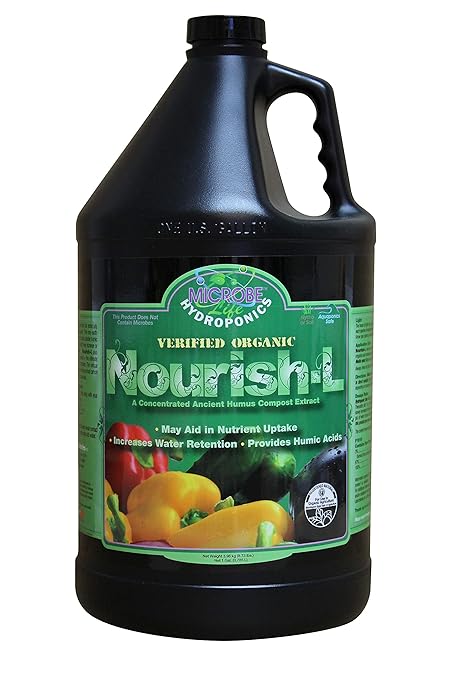 MICROBE LIFE HYDROPONICS Nourish-L Liquid Fertilizer for Hydroponics Gardening Stimulator to Enhance Plant Nutrient Absorption for Fruits and Vegetables Better Yields Better Grows 1 Gallon