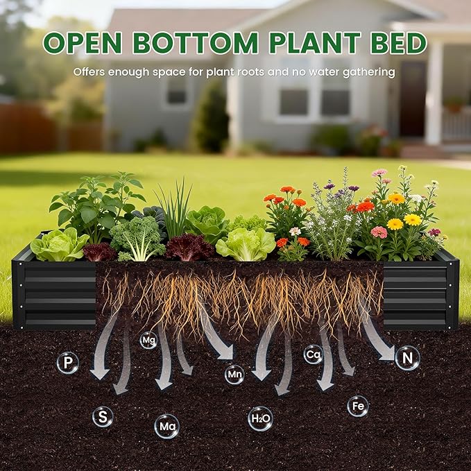 Galvanized Raised Garden Bed with Crop Cage Plant Protection Net Tent Kit for Garden Plant 82.7x43.3x 59 Plants Protection Tent Cage Metal Planter Box Bottomless Planting Vegetables Outdoor