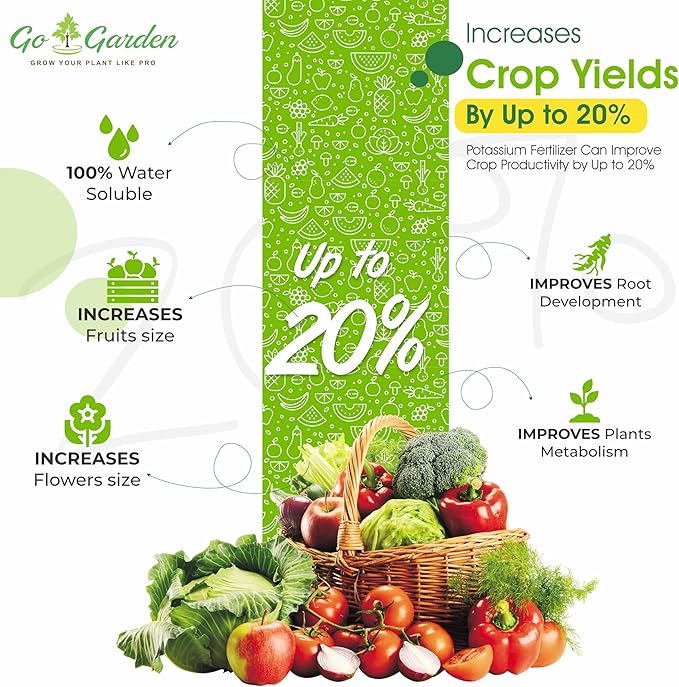 Go Garden Potash Organic Fertilizer Powder for Plants | Essential Fertilizer for Gardening | Plant Fertilizer |- 1 Kg