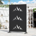 Modern Shade 4x6 FT Metal Privacy Screen with Artistic Modular Designs Decorative Patio Privacy Fence &amp Garden Divider Freestanding Outdoor Metal Fence Panel Weather-Resistant (Summit Horizon)