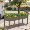 72x23x30in Outdoor Raised Garden Bed with Legs Elevated Wood Planted Box with Divider Panel &amp Drainage Hole Ideal for Deep Rooted Vegetables Flowers Herbs Backyard and Patio Brown
