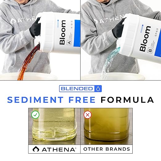 Athena Blended Bloom A&ampB | 2-Part Flowering Liquid Fertilizer for Hydroponics &amp Soil | Bloom Booster Plant Food | NPK A 4-0-5 | B 0.7-6-5 | 5 Gallon
