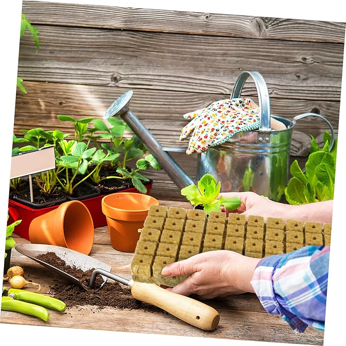 100Pcs Plant Grow Cubes for Hydroponics for Starting and Plant Propagation Soilless Culture High Air Permeability for Indoor Gardening and Cloning Systems