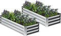 2PCS 6x2x1FT Galvanized Raised Garden BedPlanter Raised Beds-Metal Garden BoxLarge Plant for Outdoor Planting Vegetables BedFlowerherb-Silver