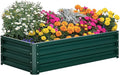 Raised Garden Bed 4' x 2' x 1' Galvanized Planter Box Raised Bed for Vegetables Flowers Plants and Herbs Green