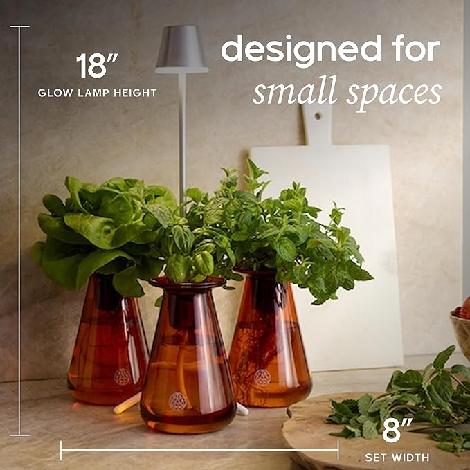 Counterstand Set Herb Grower Indoor Kit with LED Light - Space-Saving Hydroponics Growing System Customizable Light Settings 3 Counterstands - Easy-to-Maintain Indoor Growing Kit