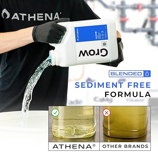 Athena Blended Grow B | Vegetative Liquid Fertilizer for Hydroponics &amp Soil | Plant Food for Veg Stage Growth | NPK 1-3-5 | 1 Gallon