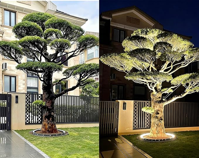 Palm Tree Lights 90-260V/DC24V LED Tree Uplights Die-cast Aluminum Hugger LightsOutdoor for Villa Garden Landscape Lighting(Warm2 lamp Heads)