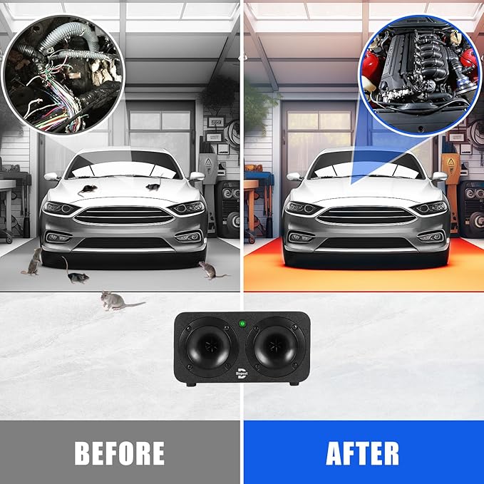 Powerfull Effective Plug in Ultrasonic and Bionic Rodent Mouse Repeller for Building warehouse garage attic Restaurant Supermarket amd more. (Modern)