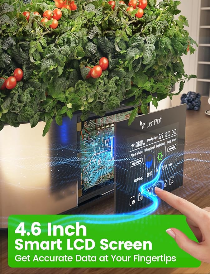 LetPot LPH-Max Hydroponics Growing System Kit 21 Pods APP &amp WiFi Automatic Controlled Smart Indoor Garden with 36W LED Grow Light Auto Drip Irrigation Kits Self-Managed Nurturing &amp Watering