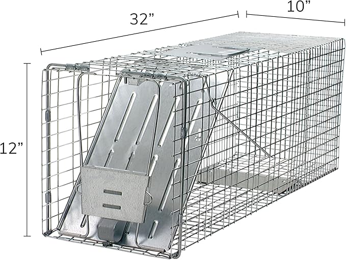 HAVAHART 1079SR Large 1-Door Humane Catch and Release Live Animal Trap Cage - Live Raccoon Trap for Bobcats Beavers Dogs &amp More