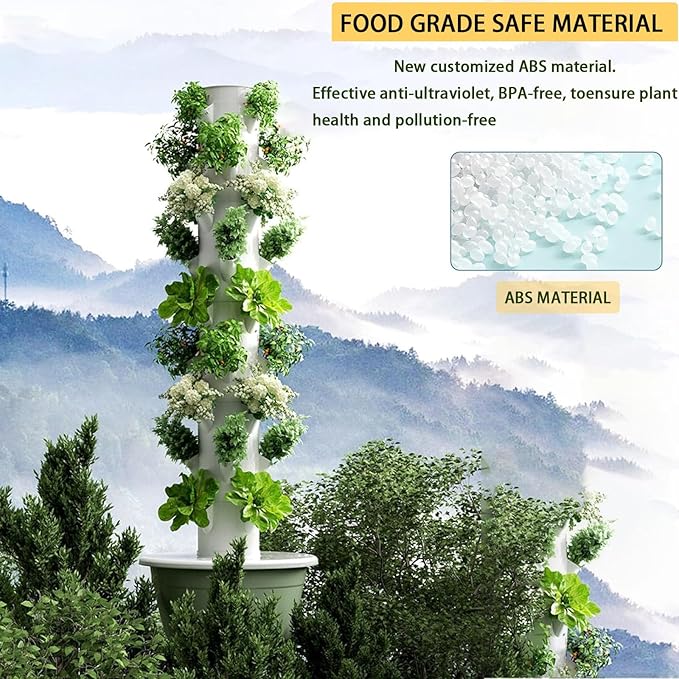 Hydroponic Tower Indoor/Outdoor Smart GardenHydroponics Growing System Towerwith Pumpwith Seedling Trayfor Balconies Courtyards Roofs. Green-9layers