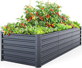 Ohuhu 8x3x1.9FT Metal Raised Garden Bed Outdoor Reinforced Galvanized Steel Rustproof Planter Box 100% Non-Toxic 341 Gal Large Capacity Heavy Duty Raised Beds for Growing Vegetables Flowers Herbs