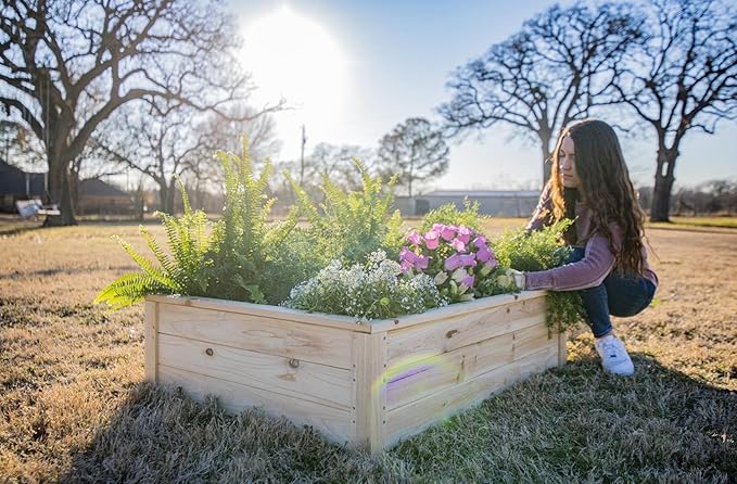Zylina Raised Garden Bed Raised Planter Boxes for Outdoor Garden Beds Outdoor Grow Vegetables Herbs and Flowers for Backyard 46 x 35 x 12