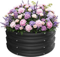 ZXZYHFTY Round Galvanized Raised Garden Bed kitBlack Outdoor Garden Raised Planter Box Round Large Metal Raised Garden Beds for Vegetable 2 * 2 * 1ft 1 Pack