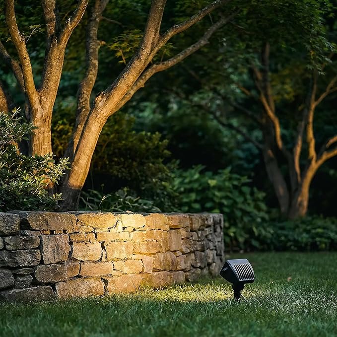 VENUS MANUFACTURING 8 Pack Low Voltage Wall Wash Lights 12V LED Landscape Lighting 18 Watt 600 Lumen Flag Light 2700K Warm White Metal Outdoor Spotlight Black Trees Light for Garden &amp Yard