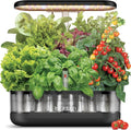inbloom 12 Pods Hydroponics Growing System Kit Herb Garden Planter Indoor Kit Indoor Gardening Hydroponics Growing System with 4.2L Water Pump Height Adjustable Gifts for Woman Transparent Black