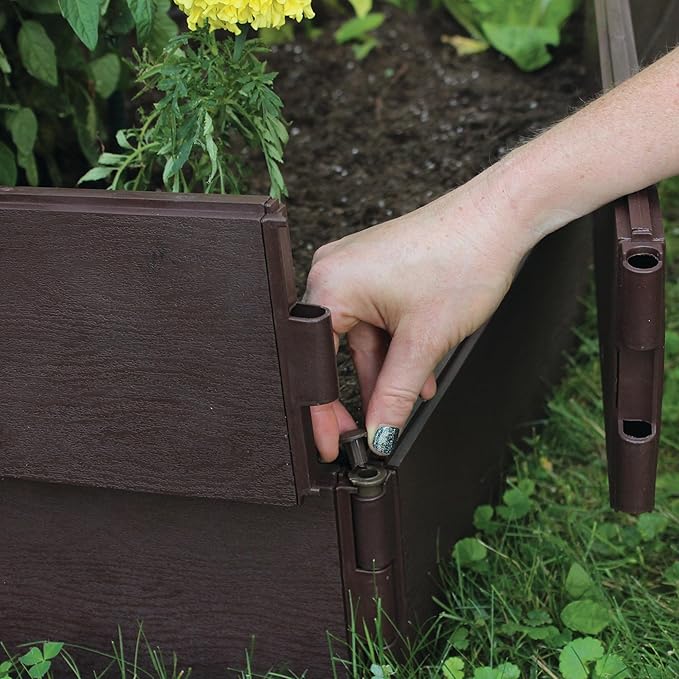 Emsco Group Raised Bed Garden Bed Boards - 4' x 4' - Brown