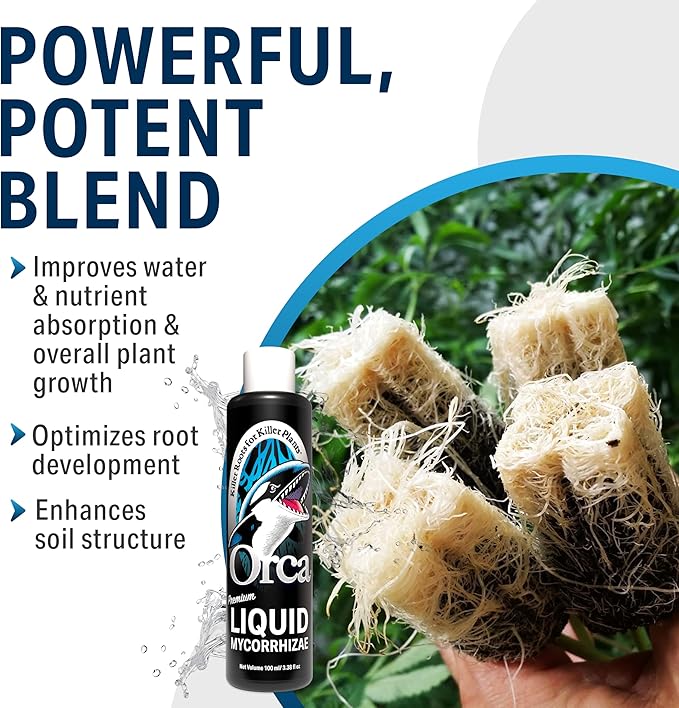 100 ml Orca Liquid Mycorrhizae for Plants - Mycorrhizal Fungi Root Stimulator and Booster - Enhance Plant Success with Microbes for Soil