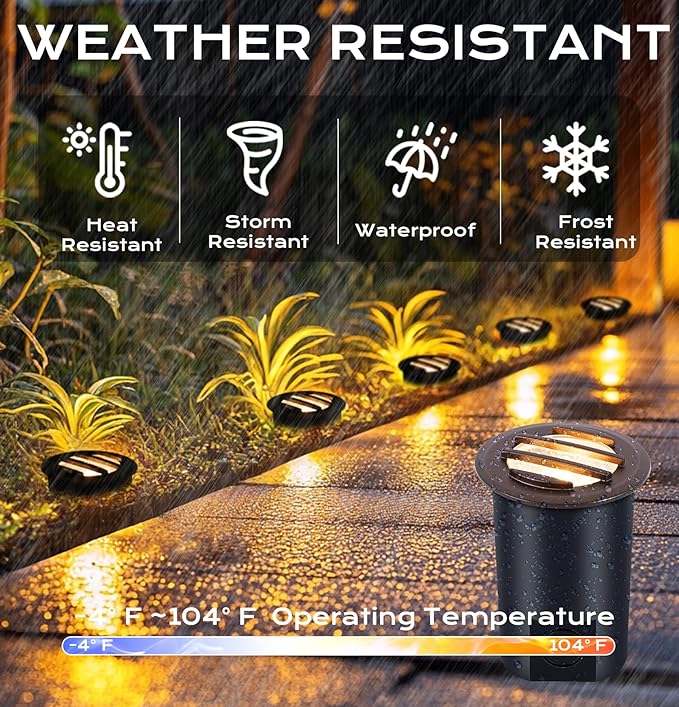 [6 Pack]CLOUDY BAY 9W Low Voltage Landscape LightsLED Well LightsGrated Top12V-24V Waterproof Outdoor2700K/3000K/3500K/4000K/5000K In Ground Lights for Fence Pathway DeckBronze
